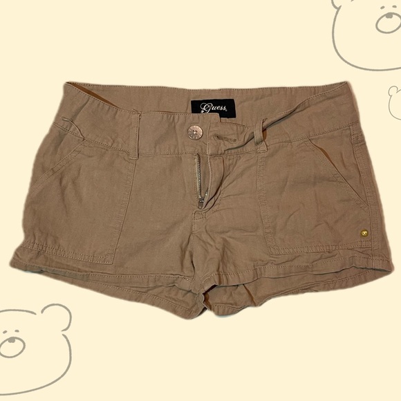 Guess Pants - Vintage Y2K Low-Rise Khaki Guess Shorts